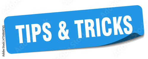 tips & tricks sticker. tips & tricks label photo