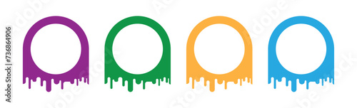 melting paint on white background	