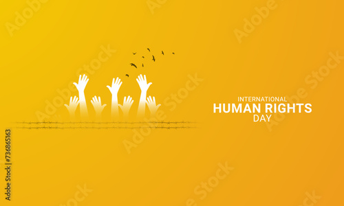 Internastional Human Rights Day. 10 December human right day. 3D Illustration
