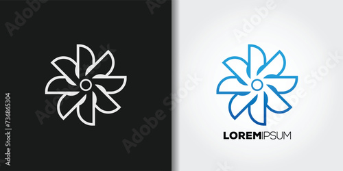 water wheel logo set