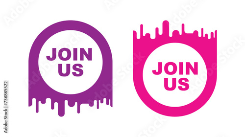 join us sign on white background	