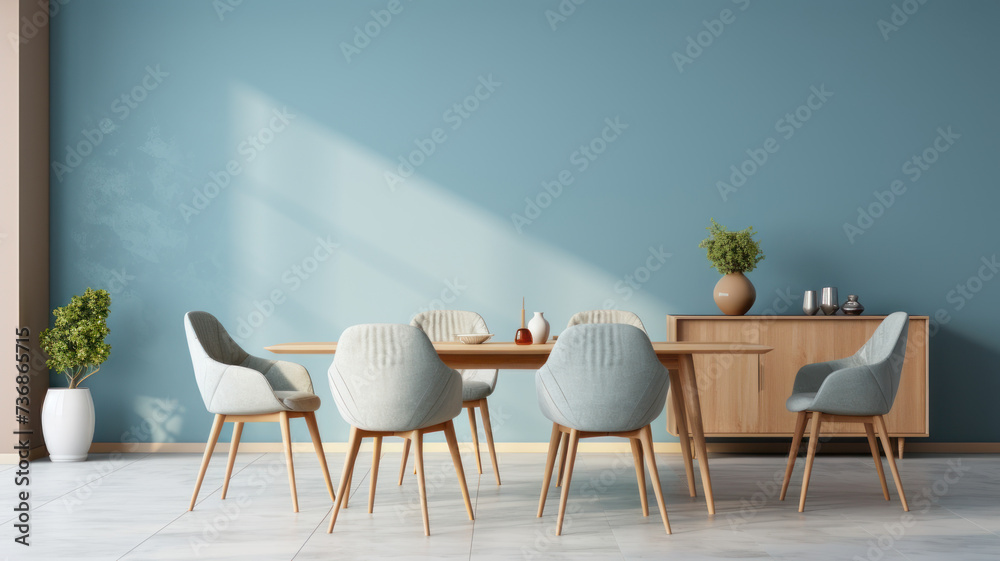 Fototapeta premium Modern living room interior composition with fluffy armchair