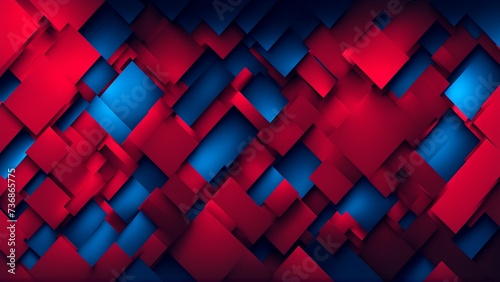 Red and Blue Abstract Minimalist Tech Texture Banner 