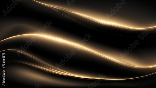 Refined black and gold waves glow texture 
