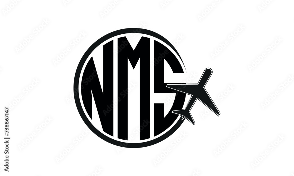 NMS three initial letter circle tour & travel agency logo design vector ...