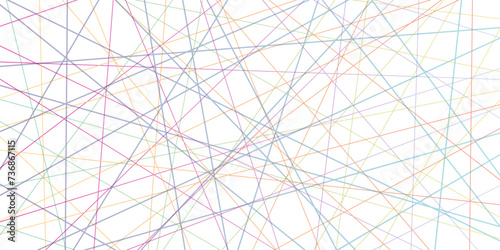 abstract colorful lines with white background.Creative and geometric shape with white luxury pattern and paper texture design in illustration with white line background.