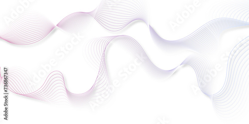 Abstract pink and blue smooth element swoosh speed wave modern stream background. Wave with lines created using blend tool. Abstract frequency sound wave lines and twisted curve lines background.