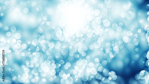Tranquil blue and white bokeh background 