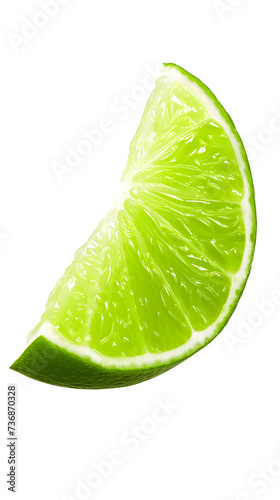 Juicy slice of lime isolated on transparent png