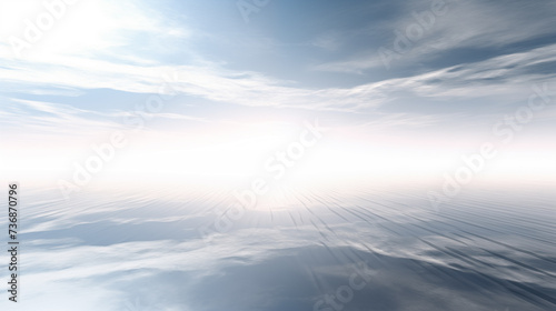 Minimalist landscape of silver and white rays sunrises over a horizon