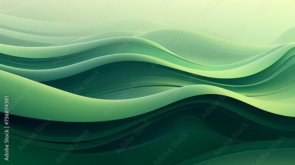 Nature art, abstract green hills and mountains Nature art, abstract green hills and mountains