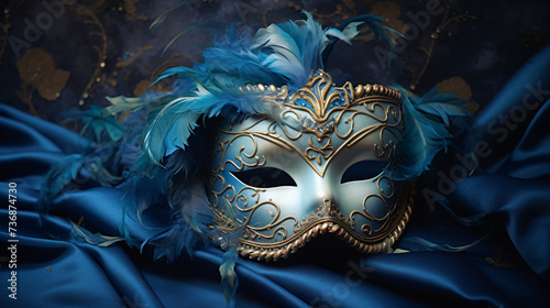 Photo of elegant and delicate Venetian mask over. © Ashley