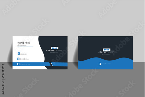 abstract clean business card with double sided