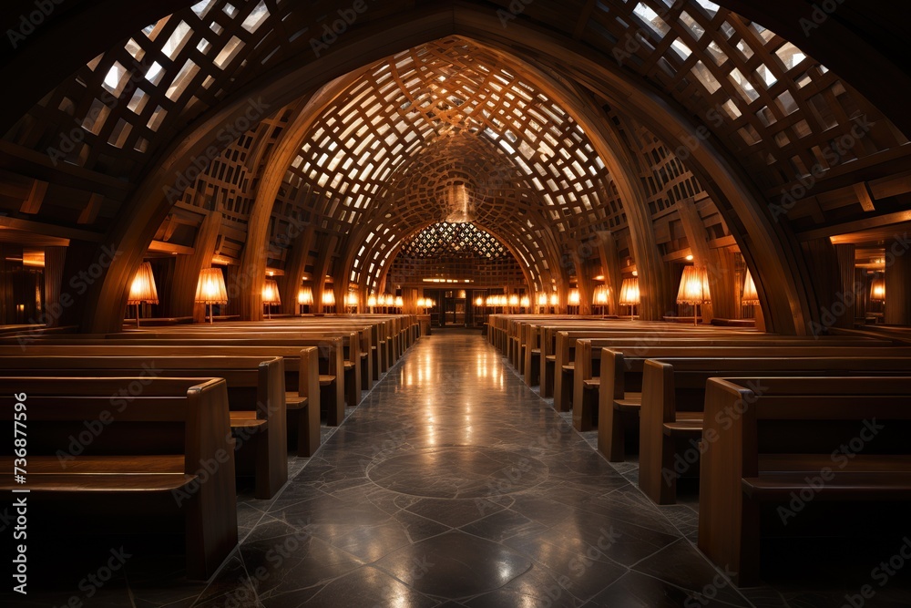 isolated in white background, center aligned Pews echo with hymns, woven with the meditative essence of taizé chants and the lingering fragrance of sacred incense