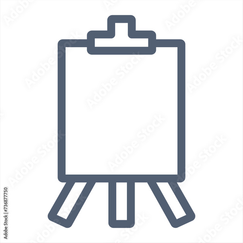 Easel icon. Monochrome simple Easel icon for templates, web design and infographics.Canvas icon vector isolated on white background