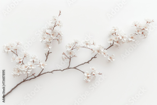 Elegant Sakura Twig Isolated on White for Spring Decor 