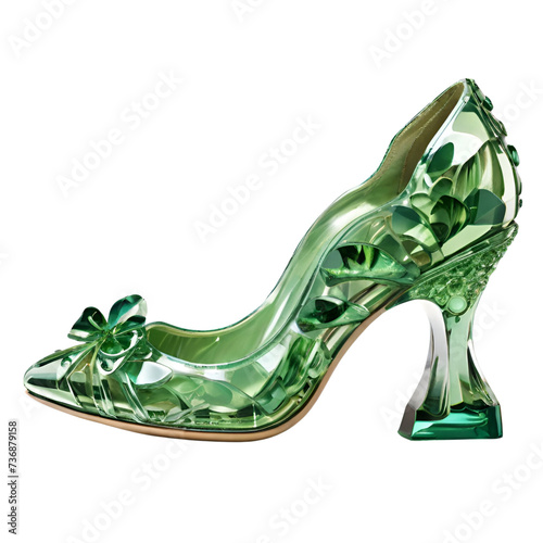 Beautiful crystal shoes illlustration png. photo
