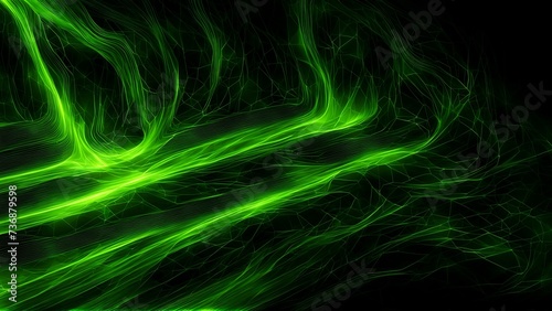 Futuristic Technology Abstract Banner with Black and Green Advanced Texture Designs 