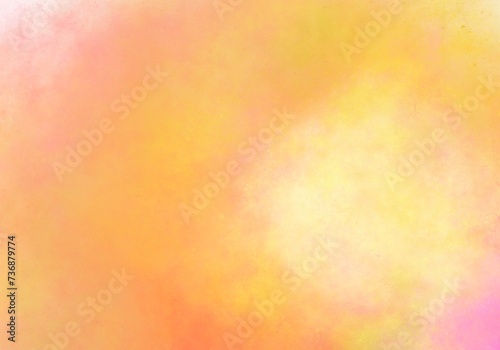 Colorful Abstract Background Texture with Grunge Watercolor Elements, featuring vibrant shades of orange, yellow, and pink, resembling a fiery sky on vintage canvas © Anurak
