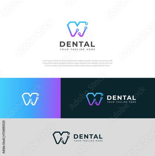 Free Download Creative Tech Dental logo vector design template. - GFXLoad