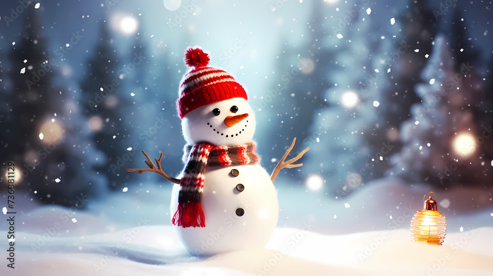Snowman celebrates Christmas Snowman celebrates Christmas