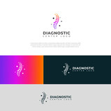 Creative Spine diagnostics logo design vector template .