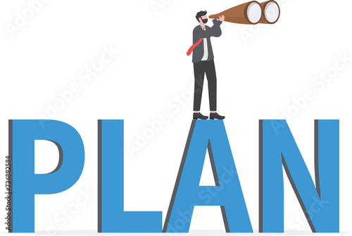 Business vision plan, leadership skill to achieve target and overcome work obstacle or motivation to do impossible thing concept, 

