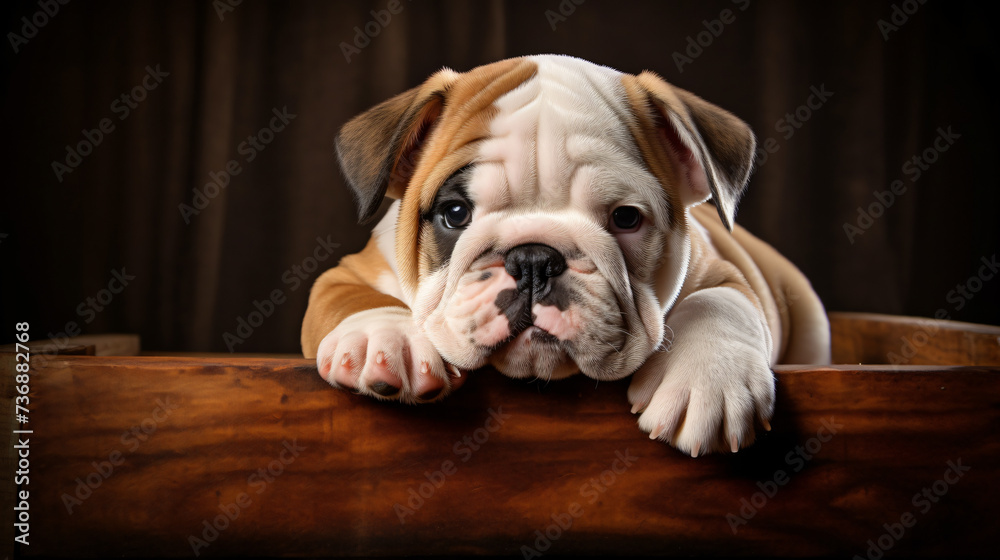 Puppy English Bulldog.