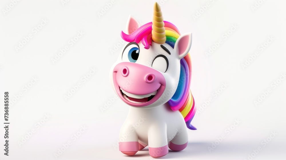 wink unicorn isolated on white background wink unicorn isolated on white background