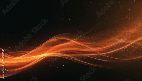 An orange wave background on a black background, featuring minimalist backgrounds, futuristic spacescapes, and colors of red and bronze. photo