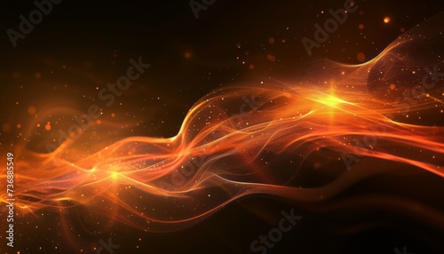 An orange wave background is presented on a black background, featuring minimalist backgrounds, futuristic spacescapes, and colors of red and bronze. photo