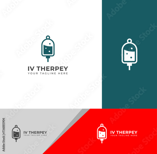 Creative iv therapy logo vector Design Template.