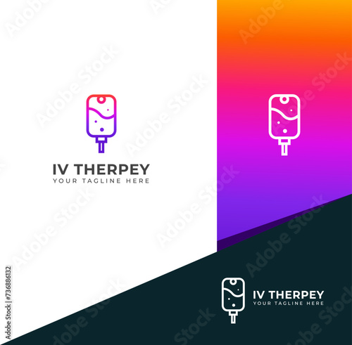 Creative iv therapy logo vector Design Template.
