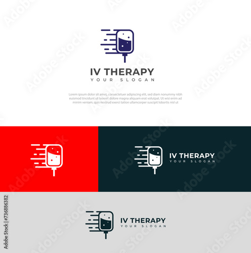 Creative iv therapy logo vector Design Template.