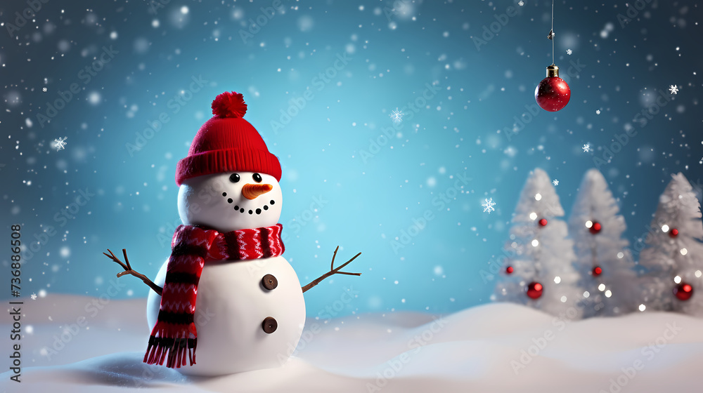 Obraz premium Happy moments with Christmas snowman