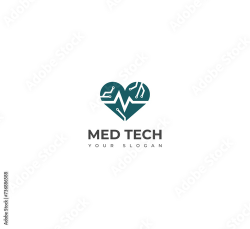 Creative Med Tech Logo Design Vector Template icon.