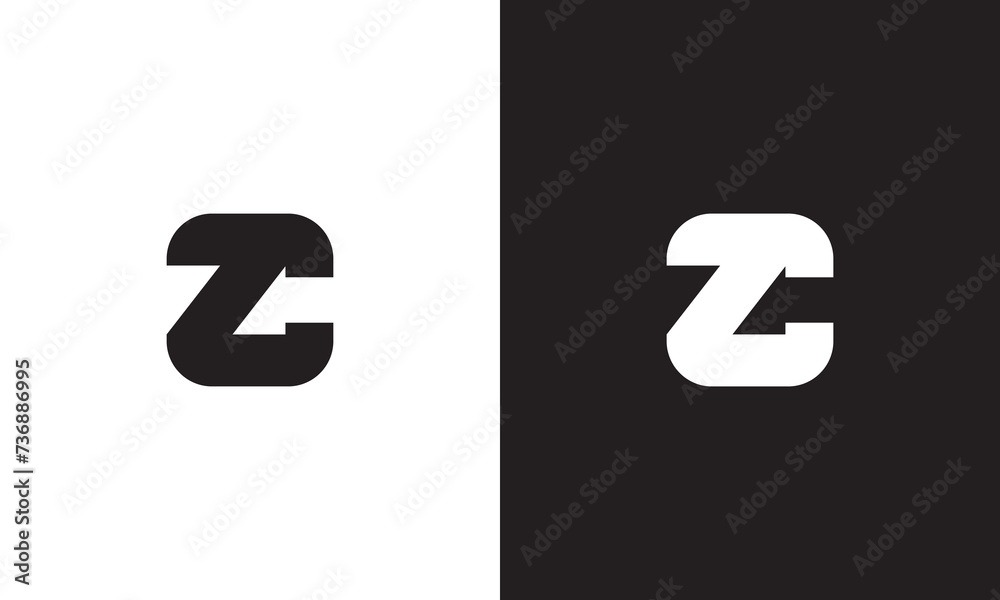CZ logo, monogram unique logo, black and white logo, premium elegant logo, letter CZ Vector minimalist - obrazy, fototapety, plakaty 