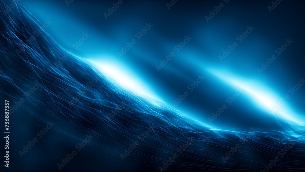 Futuristic pattern banner with deep blue nodes and abstract design 