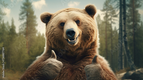 Portrait of friendly bear