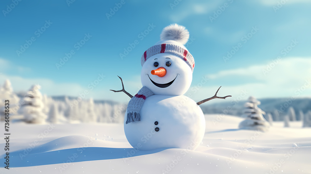Obraz premium Happy moments with Christmas snowman