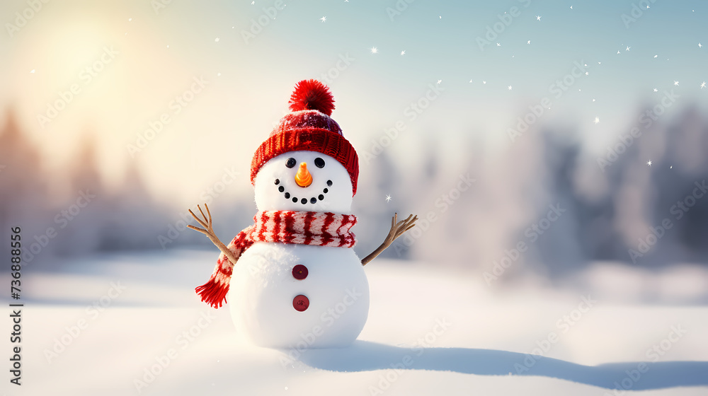 Happy moments with Christmas snowman
