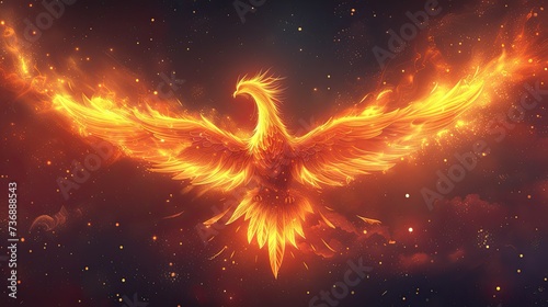 flat logo of Vector phoenix illustration vector photo