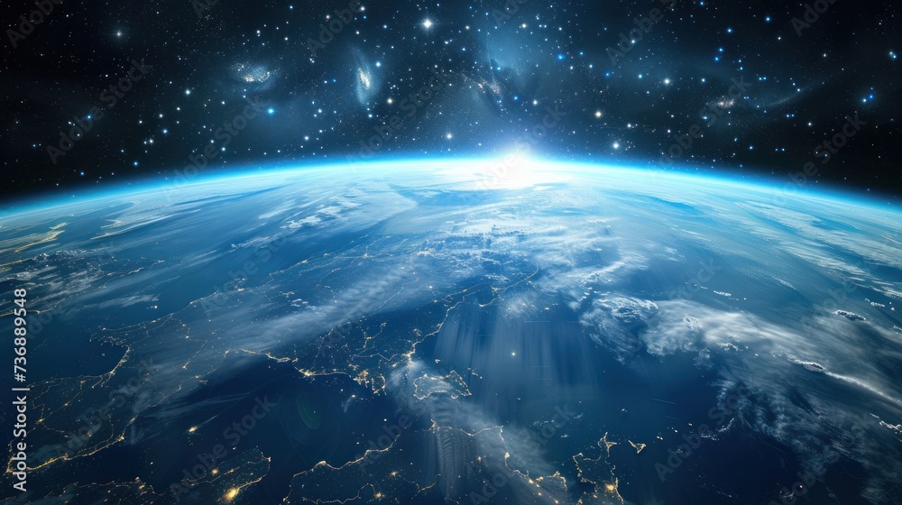 Fototapeta premium Earth view from outer space background