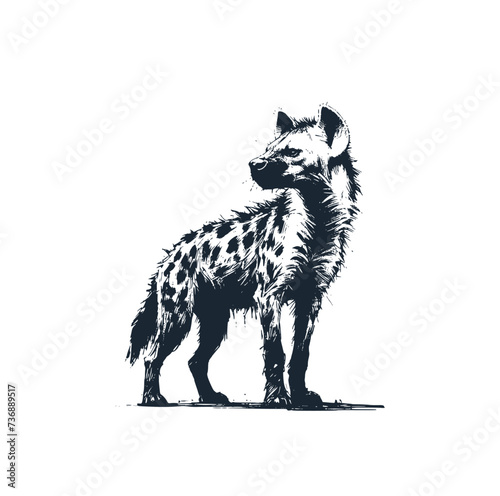 The wild Hyena. Rough sketch. Vector illustration.