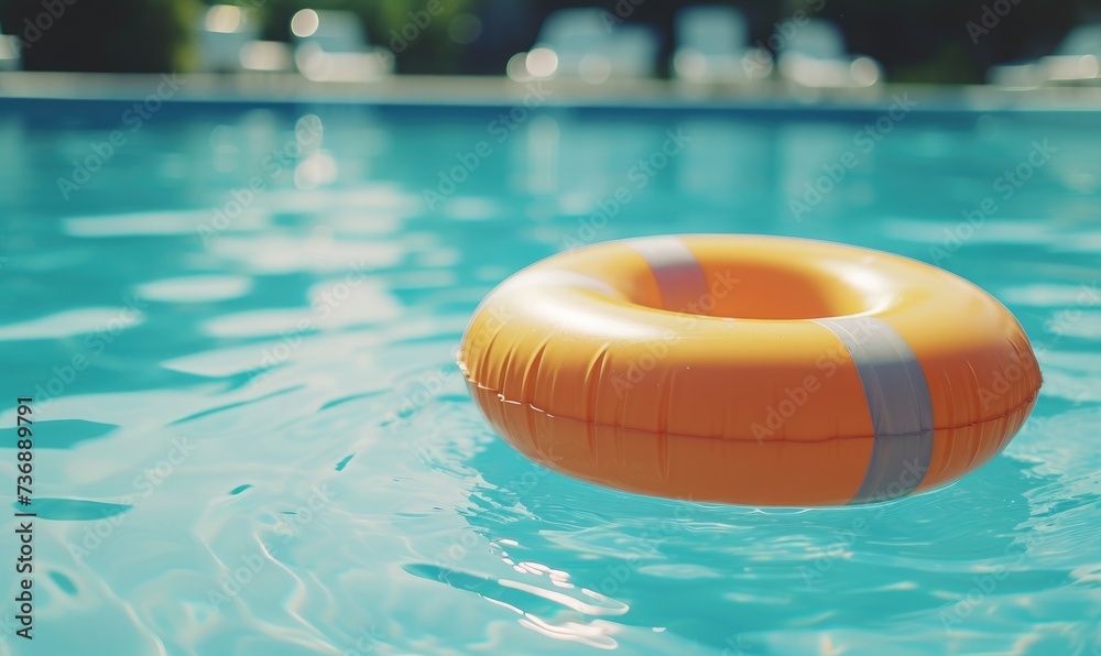 float in a swimming pool, symbolizing summer vacation 