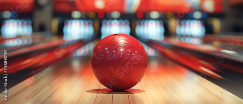 bowling ball on lane, AI generated
