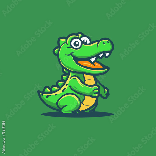 cartoon animal logo, Crocodile