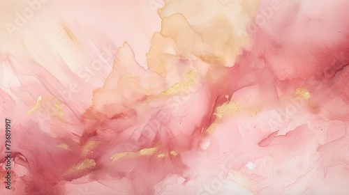 watercolor texture blush pink and gold, nuetral photo