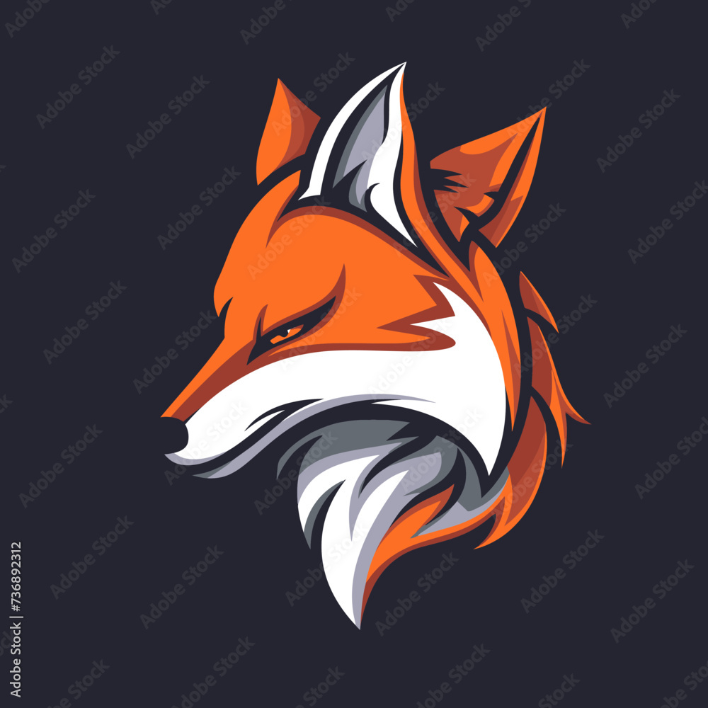cartoon animal logo, Fox cartoon animal logo, Fox