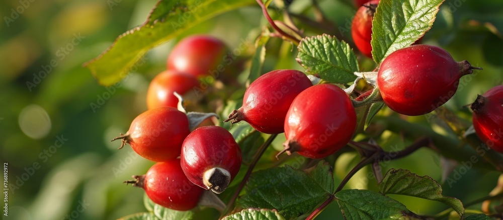 Wild rose bush fruit, rose hips, abound in vitamin C, A, B, E, K, as well as calcium, iron, and phosphorus. Wild rose bush fruit, rose hips, abound in vitamin C, A, B, E, K, as well as calcium, iron, and phosphorus.